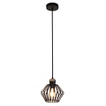 Fantasia Fantasia Shuru hanglamp met E27-fitting, zwarte stalen kap met koperkleurig accent, Ø16 cm, hoogte 32 cm, snoer 120 cm