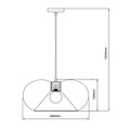 Fantasia Fantasia Julia hanglamp met E27-fitting, zwart gelakt staal, diameter 43 cm, kabellengte 120 cm, lichtbron niet inbegrepen