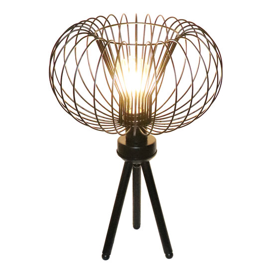 Fantasia Fantasia Julia lampe de table avec douille E27, pied en acier noir, diamètre 33 cm, hauteur 48 cm, 1 point lumineux, IP20, ampoule non incluse.