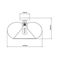 Fantasia Fantasia Julia plafondlamp met 1x E27-fitting, zwarte stalen behuizing, diameter 44 cm en hoogte 24 cm, IP20