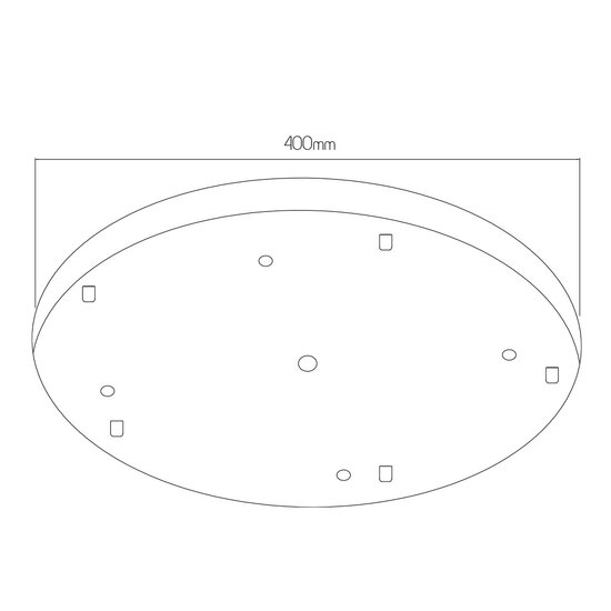 Fantasia Fantasia Deckenrosette, 5-fach, schwarz, Stahl, für 5 Pendelleuchten, Durchmesser 400mm, Höhe 25mm, IP20