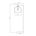 Lámpara de pie Fantasia Osira E27 negro-oro, cristal ámbar Ø250mm - lámpara de acero con 1 punto de luz, IP20