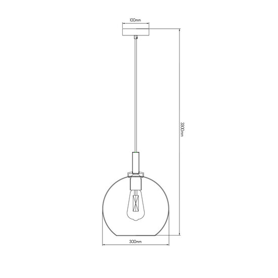 Fantasia Fantasia Osira hanging lamp E27 black, clear glass Ø300mm - steel pendant lamp with 1 light point, IP20