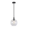 Fantasia Fantasia Aris pendant lamp Ø200mm, E27 socket, black metal with clear glass, 1 light point, IP20