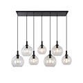 Fantasia Lámpara colgante Fantasia Osira E27 7L negro, cristal claro - lámpara de acero con 7 puntos de luz, IP20