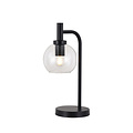 Fantasia Osira Tischleuchte E27 schwarz, klares Glas Ø150mm - Tischleuchte aus Stahl mit 1 Lichtpunkt, IP20