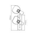 Fantasia Fantasia Osira wall light with 2 E14 sockets, black metal frame and amber glass shades, IP20, 250x150 mm