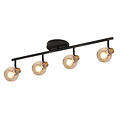 Fantasia Iris bar-shaped ceiling light, steel and amber glass, 4 x E14, 790 x 180 mm, IP20