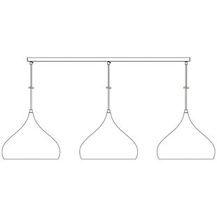 Fantasia base de superficie 120 cm para colgantes, 3 agujeros, blanco
