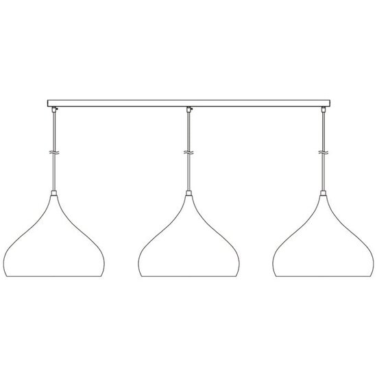 Fantasia Fantasia base de superficie 120 cm para lámparas colgantes, blanco, 3 agujeros con prensaestopas, acero, IP20, 220-240V
