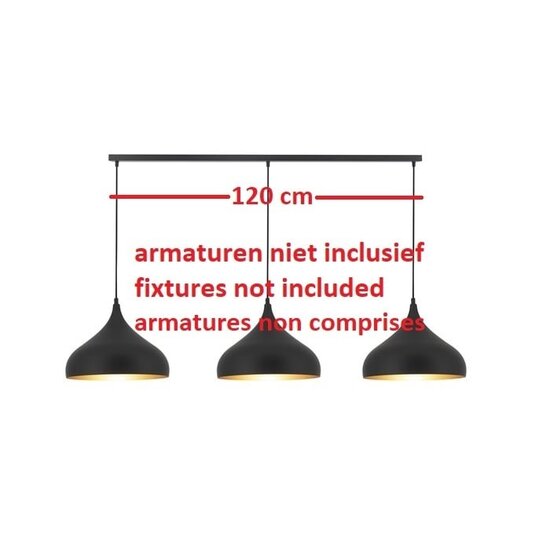 Fantasia Fantasia base de superficie 120 cm para lámparas colgantes, blanco, 3 agujeros con prensaestopas, acero, IP20, 220-240V