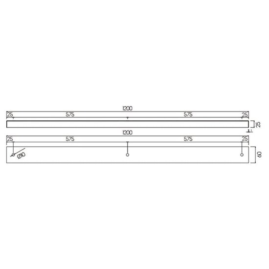 Fantasia Fantasia surface-mounted base 120 cm for pendants, white, 3 holes with strain reliefs, steel, IP20, 220-240V