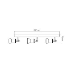 Fantasia plafón rectángulo óxido 3xGU10 orientable