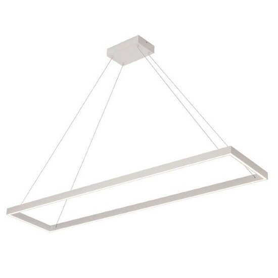 Fantasia Suspension design Fantasia rectangulaire en blanc, 30x120 cm, avec LED integree dimmable de 53 W