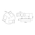 Fantasia Fantasia RIVERA plafón redondo cromo, 3 focos GU10 LED orientables, IP44, regulable
