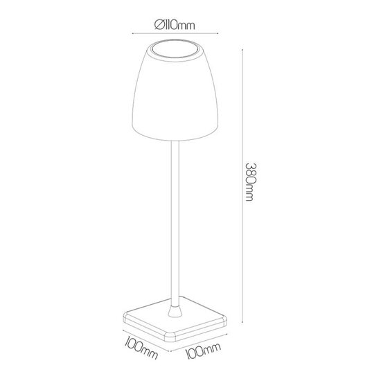Fantasia Fantasia Ina lampe de table rechargeable blanche, IP54, 180 lumens, 3000K blanc chaud, dimmable en 3 étapes