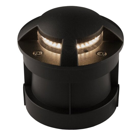 Fantasia Fantasia Beacon 4 foco de suelo negro con 4 puntos de luz, COB LED 5W, 3000K, 400 lúmenes, IP67, diámetro 130mm