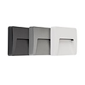 Fantasia Applique murale LED Fantasia SIBO IP65 carrée, 310 lm, 3000K, avec cache noir, blanc et gris