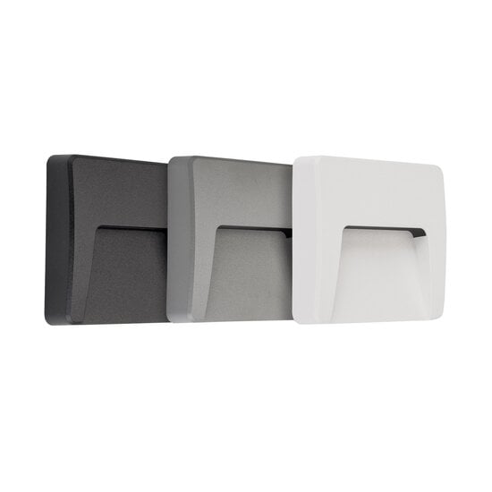 Fantasia Aplique de pared LED Fantasia SIBO IP65 cuadrado, 310 lm, 3000K, con tapa negra, blanca y gris
