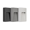 Fantasia Fantasia SIBO LED aplique de pared exterior, rectangular, IP65, 2,8W / 310 lúmenes, 3000K, con tapa negra, blanca y gris