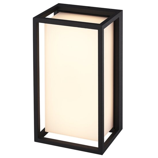 Fantasia Aplique de pared LED Fantasia Neres, negro, IP65, LED SMD 9W, 1100 lúmenes, 3000K blanco cálido