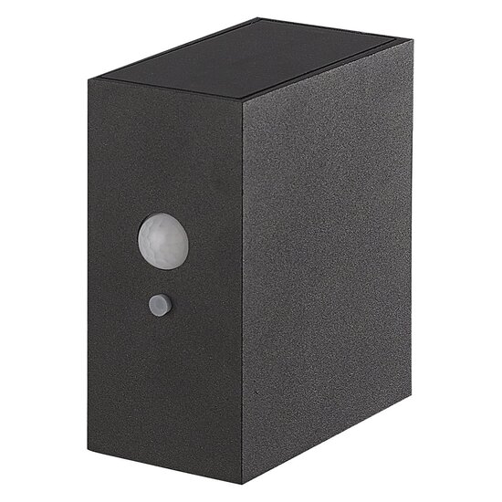 Fantasia Fantasia Ragnar aplique de pared solar negro con sensor de movimiento, IP65, LED CREE 2W 3000K