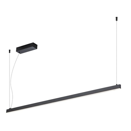 Fantasia Fantasia GURI lámpara colgante larga y fina en barra luminosa negra 120cm, LED 38W, 1004 lúmenes, regulable