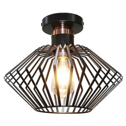 Fantasia Shuru lámpara techo jaula metal negro/cobre E27