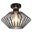 Fantasia Fantasia Shuru Deckenleuchte, Metallkäfig Rautenform, schwarz/kupfer, Ø320mm, E27 max. 60W excl., dimmbar