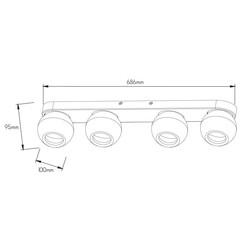 Fantasia Triton spot plafonnier barre 4L blanc, GU10 excl.