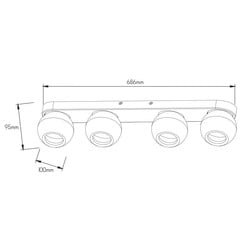 Triton plafonnier orientable 4 spots blanc, GU10 excl.