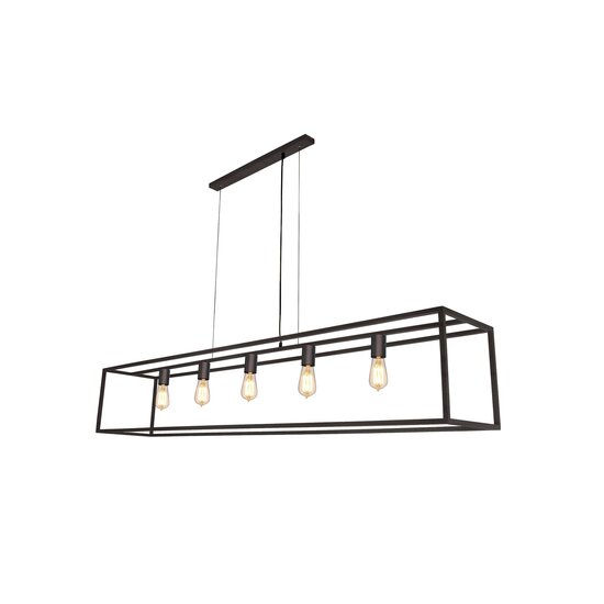 Fantasia Fantasia Kago rechteckige XL-Pendelleuchte 180cm in Antikkupfer-Finish, 5 Leuchtpunkte mit E27-Fassung