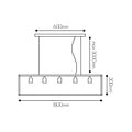 Fantasia Fantasia Kago lámpara colgante rectangular XL 180cm en acabado cobre antiguo, 5 puntos de luz con casquillo E27