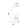 Fantasia Fantasia Noni lámpara de escritorio LED, 5,5W LED SMD, regulable en 3 pasos, cargador Qi integrado, altura 350 mm, negra
