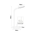 Fantasia Fantasia NONI lampe de bureau LED 5,5W, dimmable en 3 étapes, chargeur QI intégré, IP20, blanche, diamètre base 140 mm