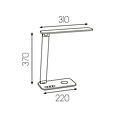 Fantasia Fantasia Quonos lámpara de escritorio con función de carga inalámbrica, LED 7W integrado, 3000K, negro mate, 310 x 374 mm