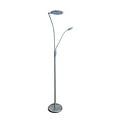 Fantasia Fantasia Alaves Stehleuchte aus Stahl in satiniertem Chrom, LED 24,5W Hauptlicht plus 5W Leselicht