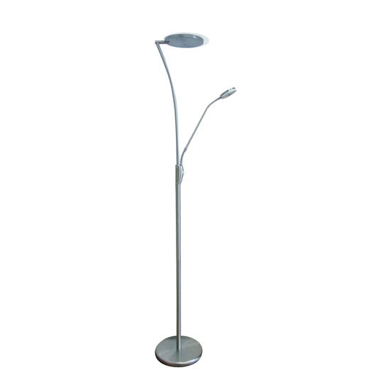 Fantasia Fantasia Alaves Stehleuchte aus Stahl in satiniertem Chrom, LED 24,5W Hauptlicht plus 5W Leselicht