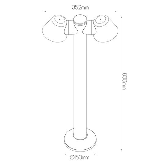 Fantasia Fantasia Tito poste de jardin negro con 2x casquillo GU10, bombillas no incluidas, IP54