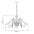 Fantasia Fantasia Colorado lustre suspendu en acier et verre, finition rouille avec verre ambre, 5x culot E14