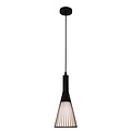 Fantasia Fantasia Tango hanglamp met E27-fitting, mat zwarte stalen ophanging en witte stoffen kap, diameter 155 mm, hoogte 365 mm