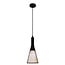 Fantasia Tango pendant light with E27 socket, matt black steel frame and white fabric shade, diameter 155 mm, height 365 mm