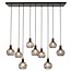 Fantasia Fantasia Raga pendant light with 9 E27 light points, steel frame in black with copper accent, IP20.