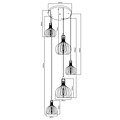 Fantasia Lámpara colgante Fantasia Raga con 5 portalámparas E27, estructura de acero en negro y cobre, IP20 para interior.