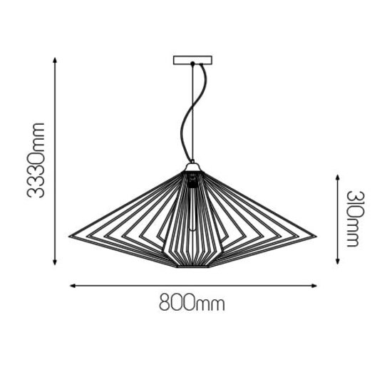 Fantasia Fantasia Davos lámpara colgante negra Ø80cm - luminaria de acero con 1x portalámparas E27, IP20