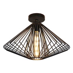 Fantasia Davos plafón negro, casquillo E27, Ø48 cm