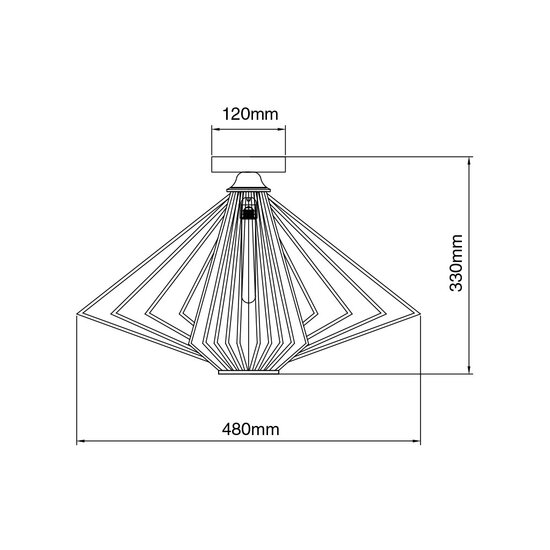 Fantasia Fantasia Davos plafón negro, cuerpo de acero, Ø48 cm, altura 330 mm, casquillo E27, IP20
