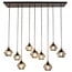 Fantasia Lámpara colgante Shary negro/cobre, armazón de acero con 9 puntos de luz y portalámparas E27, IP20