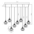 Fantasia Fantasia Shary pendant lamp black+copper - steel 9-light pendant with E27 sockets, IP20