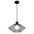 Fantasia Fantasia Shary Pendelleuchte mit E27-Fassung, Stahl, schwarz mit Kupfer, Ø40 cm, Höhe 23,5 cm